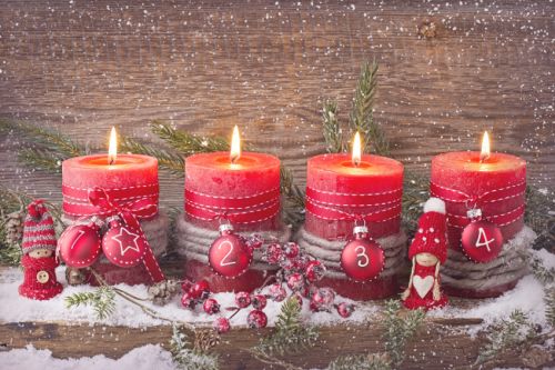 Four red christmas candle for advent